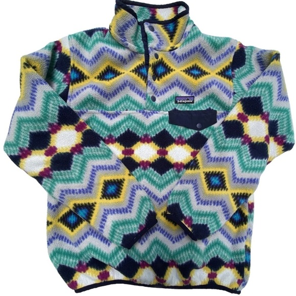 Patagonia Synchilla Timber Twist Aztec Snap T Fleece Pullover Jacket - Picture 1 of 4